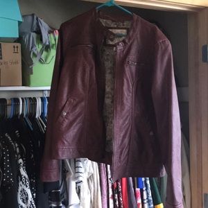 Rustic red leather jacket